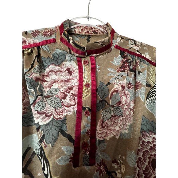 Vintage Floral Long Sleeve Midi Dress Large Boho‎ Hippie Seventies Gypsy Cottage - Picture 4 of 6